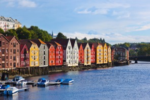 Waterfront buildings in Trondheim, Norway