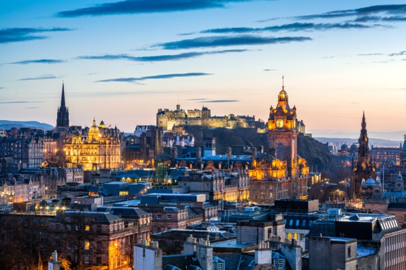 Cruises from Scotland - Edinburgh sunset