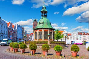 Market square in Wismar, Germany
