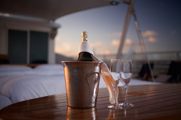 SeaDream Yacht Club - Balinese beds and Champagne