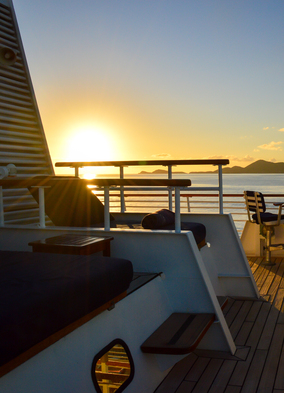 Sunset in the Caribbean on a SeaDream Yacht Club cruise