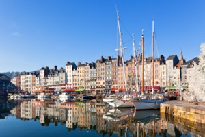 Boats in the harbour at Honfleur, France